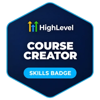 HighLevel Course Creator skills badge